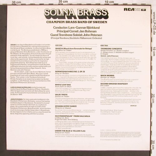 Swedish Champions / Solna Brass: Cond. Lars-Gunnar Björklund, RCA(PL 25147), UK, 1978 - LP - X3719 - 7,50 Euro