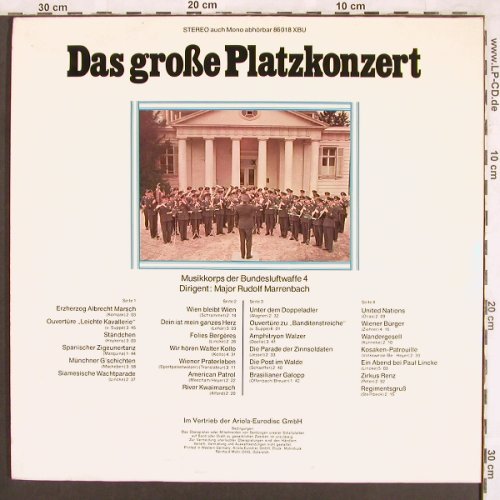 Musikkorps der Bundesluftwaffe 4: Das gr.Platzkonzert R.Marrenbach, Ariola, Foc(86 018 XBU), D, vg+/m-,  - 2LP - X3720 - 7,50 Euro