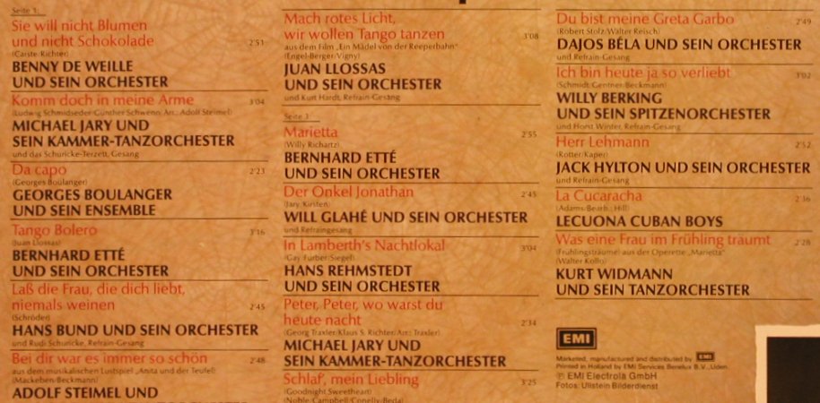 Die besten Tanzorchester von Damals: Benny de Weille...Kurt Widmann, Foc, Odeon/EMI, Mono(40 025 9), D,Club Ed.,  - 2LP - X3950 - 12,50 Euro