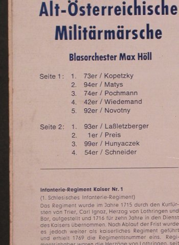 V.A.Unvergängliche Marschmusik: Alt-Österreichs,k.u.k Infanterie..., Sudetendeutsche Verlagsg(SV 7354), D, Mono,  - 10inch - X4115 - 7,50 Euro