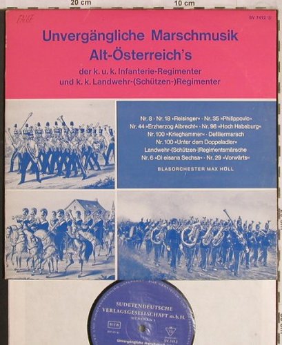 V.A.Unvergängliche Marschmusik: Alt-Österreichs,k.u.k Infanterie..., Sudetendeutsche Verlagsg(SV 7412), D, Mono,  - 10inch - X4116 - 9,00 Euro