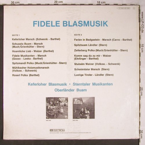 V.A.Fidele Blasmusik: Keferloher Blasm.Sterntaler,Oberlän, Isar Ton(C 048-42 036), D,FS-New,  - LP - X5068 - 17,50 Euro