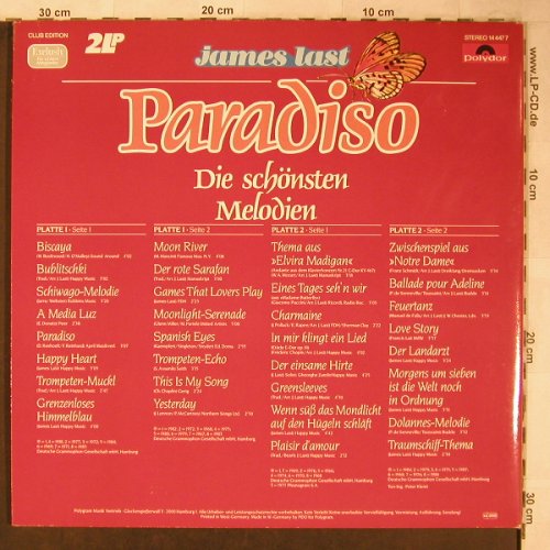 Last,James: Paradiso-Die schönsten Melodien,Foc, Polydor, Club Edition(14 447 7), D, 1990 - 2LP - X5187 - 12,50 Euro