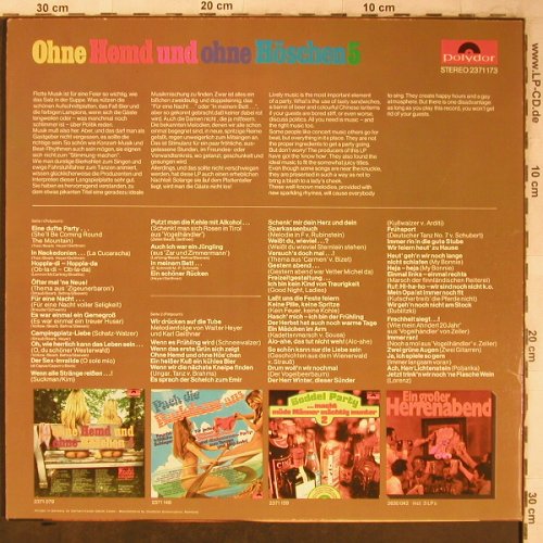 V.A.Ohne Hemd und ohne Höschen: Folge 5, Wieder 50 heiße Superkn., Polydor(2371 173), D, 1971 - LP - X5368 - 7,50 Euro