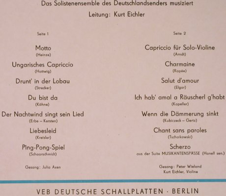 Solistenensemble d.Deutschl.Senders: Teekonzert, Ltg. Kurt Eichler, Amiga(8 46 054), DDR, 1970 - LP - X5417 - 9,00 Euro