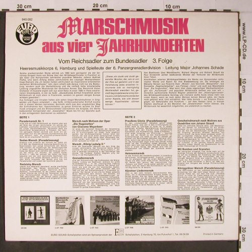 Heeresmusikkorps 6, Hamburg: v.Reichsadler zum Bundesadler, Eurosound, vg+/m-(945 082), D, Folge3,  - LP - X6156 - 5,00 Euro