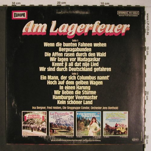 V.A.Am Lagerfeuer: Ina Bergner,FredHaider,Condor, Europa(111 123.0), D, m-/vg+, 1979 - LP - X6727 - 5,00 Euro