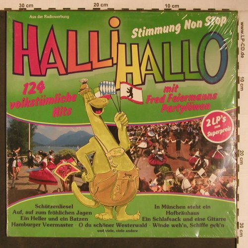 V.A.Halli Hallo 124 volktüml.Hits: mit Fred Feiermanns Partylöwen, Dino(DLP 2061), D,FS-New, 1989 - 2LP - X6751 - 17,50 Euro