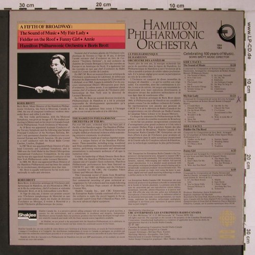 Hamilton Philharmonic Orchestra: A Fifth of Broadway, vg+/vg+, woc, Shaklee,Boris Brott(SM 5022), CDN, 1983 - LP - X6776 - 5,00 Euro