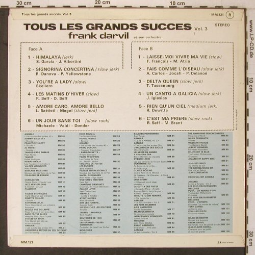 Darvil,Frank: Tous Les Grands Succes, Vol.3, Mondio(MM.121), F,  - LP - X7374 - 8,00 Euro