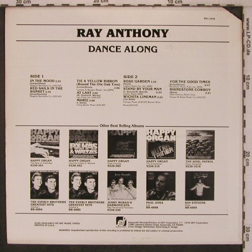 Anthony,Ray: Dance Along, Sunnyvale Records(SVL-1018), US, CO, 1978 - LP - X7848 - 7,50 Euro