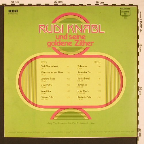 Knabl,Rudi: Und seine goldene Zither, RCA(26.21446 AF), D, 1975 - LP - X8504 - 7,50 Euro
