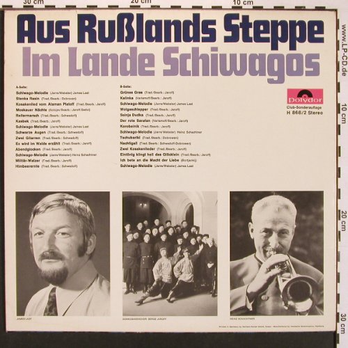 V.A.Aus Rußlands Steppe: Im Lande Schiwagos, Polydo DSC(H 868/2), D, 1968 - LP - X8611 - 7,50 Euro