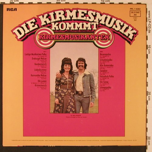 Kirmesmusikanten: Die Kirmesmusik kommt, RCA(26.21540AS), D, 1975 - LP - X8912 - 7,50 Euro
