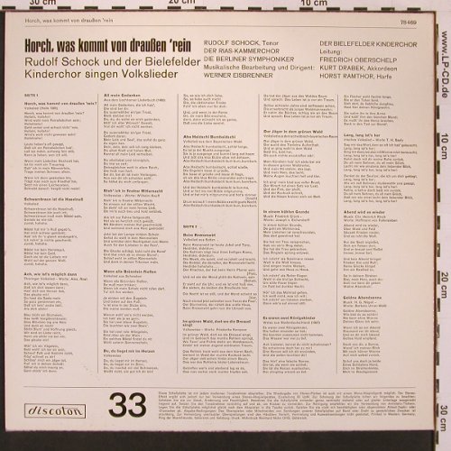 Schock,Rudolf: Horch, was kommt von draußen 'rein, Discoton(78 469), D,  - LP - X9021 - 7,50 Euro