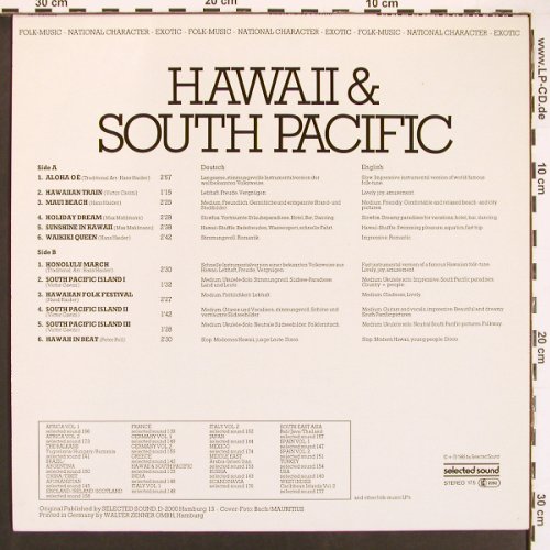V.A.Hawaii & South Pacific: (Sounds), SelectedS.(175), , 1985 - LP - X9327 - 6,00 Euro