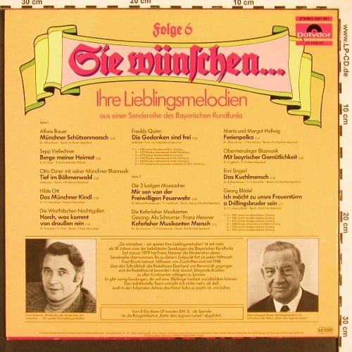 V.A.Sie Wünschen.. Folge 6: Alfons Baue... Georg Blädel, 12Tr., Polydor(2437 997), D, 1979 - LP - X9453 - 5,00 Euro