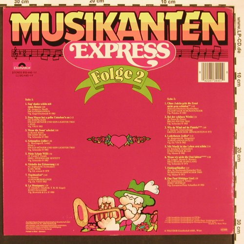 V.A.Musikanten Express Folge 2: Kaisermandn... Josef Meinrad, Polydor(813 445), D, m-/vg+, 1980 - LP - X9540 - 5,00 Euro