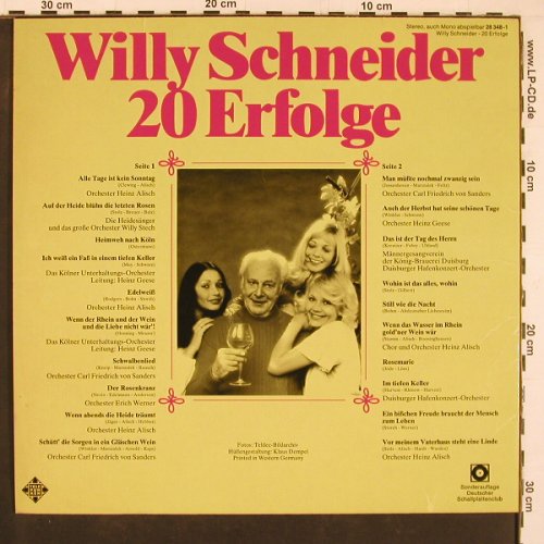 Schneider,Willy: 20 Erfolge, Telefunken(28 348-1), D, DSC Ed., 1976 - LP - Y1356 - 6,00 Euro