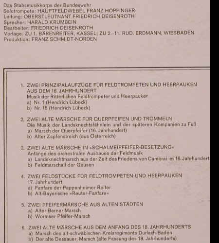 V.A.Militärmusik aus vier Jahrh.: Mrsche, Zapfenstreiche, Feldmusik., Ariola(32 127), D, Foc, 1967 - LP - Y1448 - 9,00 Euro