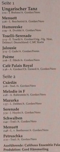Cafehaus Ensemble Palais Royal: Eine musikalische Erinnerung, Marcato(31 076 3), D, 1980 - LP - Y1739 - 9,00 Euro