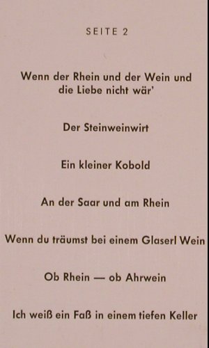 Schneider,Willy: Lieder vom Rhein und Wein, Telefunken, ClubEd.(6356), D, 1976 - LP - Y2225 - 7,50 Euro