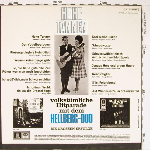 Hellberg-Duo: Hohe Tannen, Odeon(C 062-28 474), D,  - LP - Y2463 - 6,00 Euro