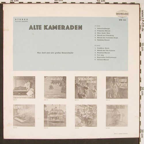 Zech,Max und s.gr. Blasorchester: Alte Kameraden, Weltmelodie(WM 024), D,  - LP - Y305 - 6,00 Euro