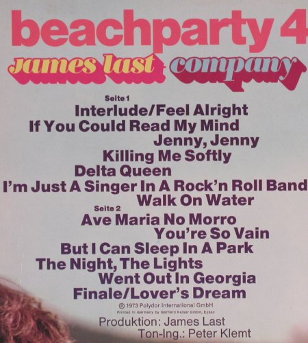 Last,James: Beachparty 4, Polydor(2371 387), D, 1973 - LP - Y3089 - 7,50 Euro