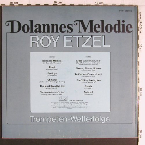 Etzel,Roy: Trompeten Welterfolge, Jupiter(64 884), D, 1976 - LP - Y4086 - 5,00 Euro