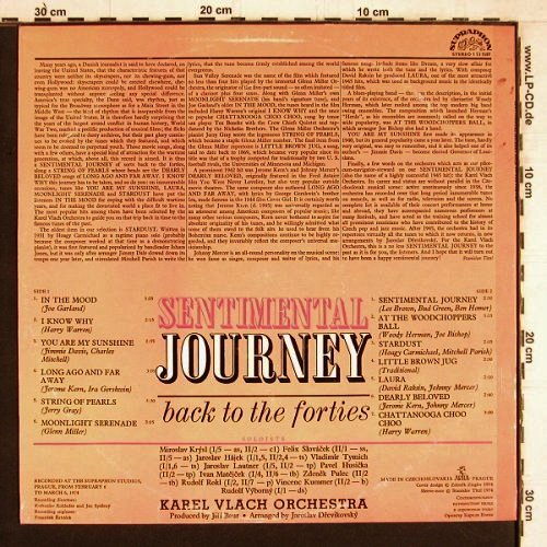 Vlach Orchestra,Karel: Sentimental Journey, Supraphon(1 13 1587), CZ, 1974 - LP - Y4605 - 7,50 Euro