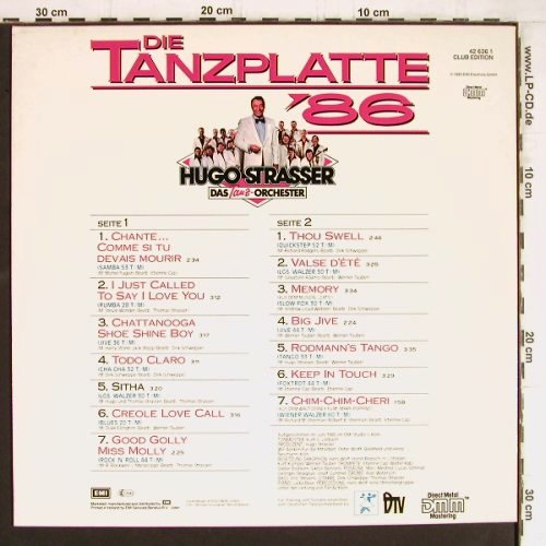 Strasser,Hugo & Tanz-Orch.: Die Tanzplatte '86, Club Edition, EMI(42 636), D, 1985 - LP - Y5199 - 6,00 Euro