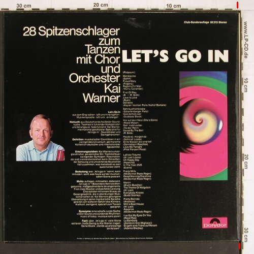 Warner,Kai & Orch.: Let's go in, 28 Spitzenschlager..., Polydor Club-Sonderaufl.(92 215), D, m-/vg+, 1969 - LP - Y5206 - 6,00 Euro