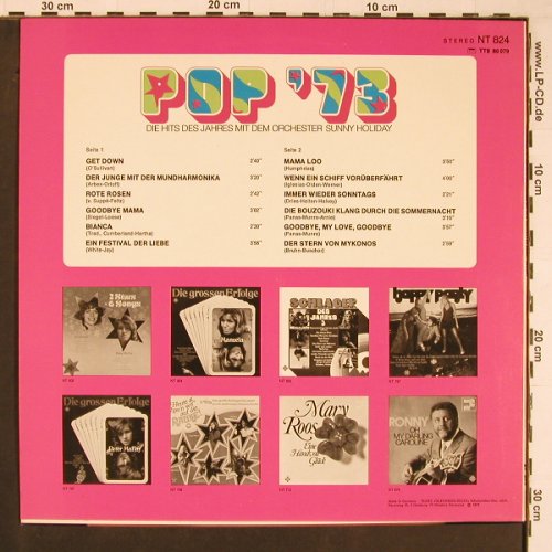 Holiday,Sunny Orch.: Pop '73 - die Hits des Jahres, Telefunken, Promo stol(NT 824), D, 1973 - LP - Y525 - 6,00 Euro