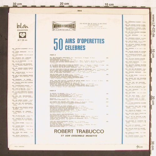 Trabucco,Robert  et son Ens.Musette: 50 Airs D'Operettes Celebres, Bel Air(7014), F,  - LP - Y5594 - 9,00 Euro