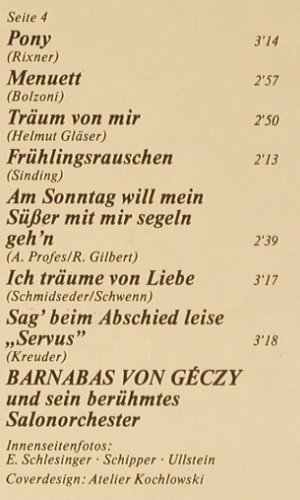 von Geczy,Barnabas u.s.Salonorch.: Schließ deine Augen und Träume, Foc, EMI(C 148-31 319/20), D, m-/vg+,  - 2LP - Y5609 - 9,00 Euro