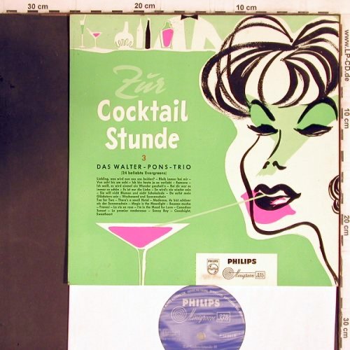 Pons Trio,Walter: Zur Cocktail Stunde 3, vg+/m-, Philips(P 10 241 R), D, 1958 - 10inch - Y5876 - 7,50 Euro