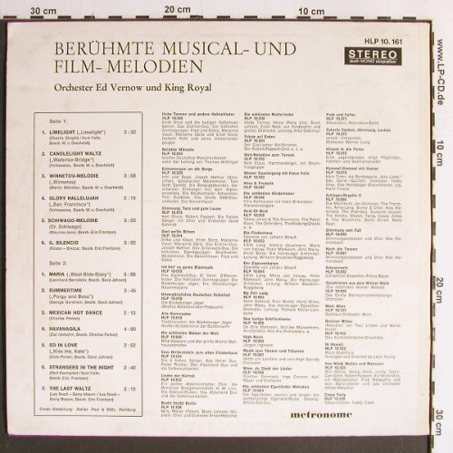 Wernov Orch.,Ed  und King Royal: Berühmte Musical und Film Melodien, Metronome(HLP 10.161), D,  - LP - Y6631 - 6,00 Euro