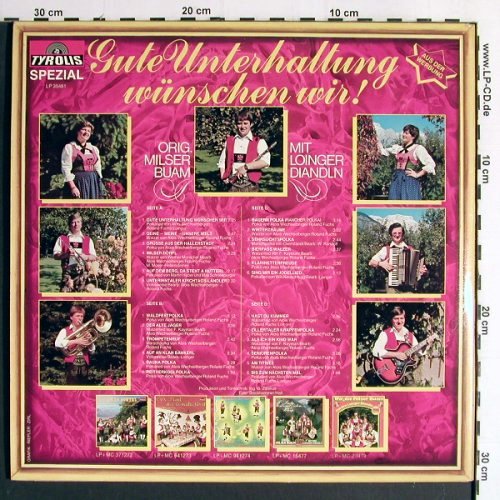 Original MilsterBuam-LoingerDiandln: Gute Unterhaltung, Foc, Tyrolis Spezial(35481), CH,  - 2LP - Y6735 - 7,50 Euro