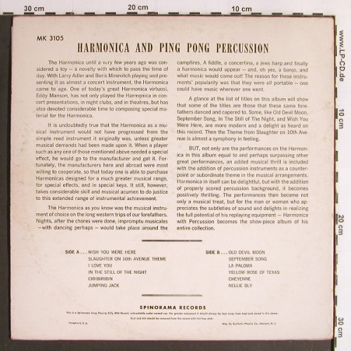 Percussion Sounds and the Harmonica: Harmonica and Ping Pong Percussion, Spinorama(MK 3105S-65), US,  - LP - Y6792 - 7,50 Euro