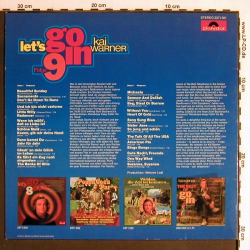 Warner,Kai & Orch.: Let's go in 9,28 Spitzenschlager..., Polydor(2371 301), D, 1972 - LP - Y6846 - 6,00 Euro