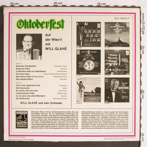 Glahe,Will: Oktoberfest, Auf der Wies'n mit, Decca(SLK 16872-P), D, 1972 - LP - Y6847 - 7,50 Euro