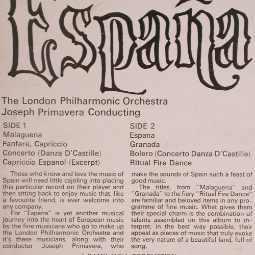 Royal Philharmonic Orchestra: Espana, Cond.Joseph Primavera, Stereo Gold Award(MER 307), UK,vg+/m-, 1970 - LP - Y7647 - 6,00 Euro