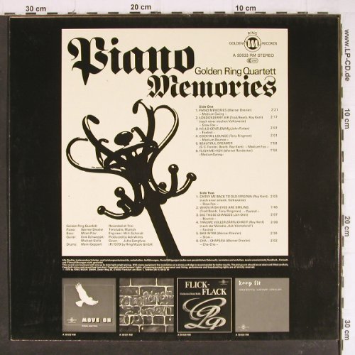 Golden Ring Quartet: Piano Memories, Golden Ring Record(A 30 033 RM), D, 1979 - LP - Y8295 - 7,50 Euro