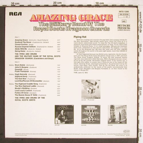 Royal Scots Dragon Guards:&nbsp;Amazing Grace, RCA International (26.21236 AF), D, Ri, 1972 Typ:&nbsp;LP Best.-Nr.:&nbsp;Y9788 Preis:&nbsp; 6,00 Euro