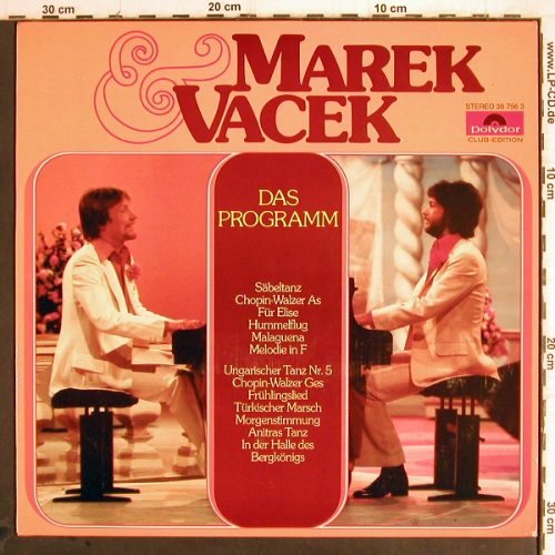 Marek & Vacek:&nbsp;Das Programm, Polydor (38 756 3), D, Club Ed, 1978 Typ:&nbsp;LP Best.-Nr.:&nbsp;Y9840 Preis:&nbsp; 6,00 Euro