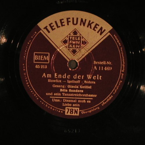 Griffel,Gisela -  Bela Sanders: Diesmal muß es Liebe sein, Telefunken(A 11 469), D, 1953 - 25cm - N108 - 5,00 Euro