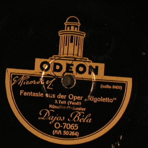 Bela,Dajos: Fantasie aus der Oper Rigoletto, Odeon(O-7065), D,vg+,  - 30cm - N161 - 4,00 Euro