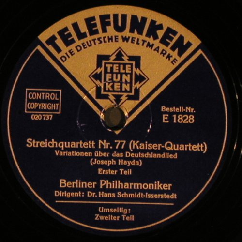 Haydn,Joseph: Streichquartett Nr.77,Variationen, Telefunken(E 1838), D,VG+,  - 30cm - N186 - 5,00 Euro