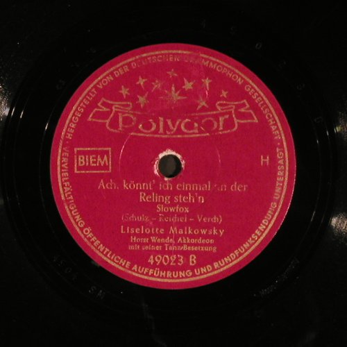 Malkowsky,Liselotte - Horst Wende: Das Wunder von der Reeperbahn, Polydor(49 023), D, 1953 - 25cm - N204 - 5,00 Euro